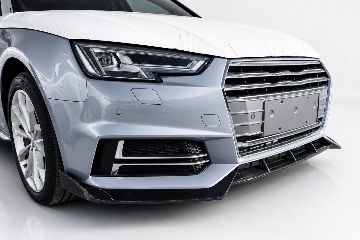 Séparateur de pare-chocs avant en fibre de carbone pour Audi A4 S-Line / S4 B9