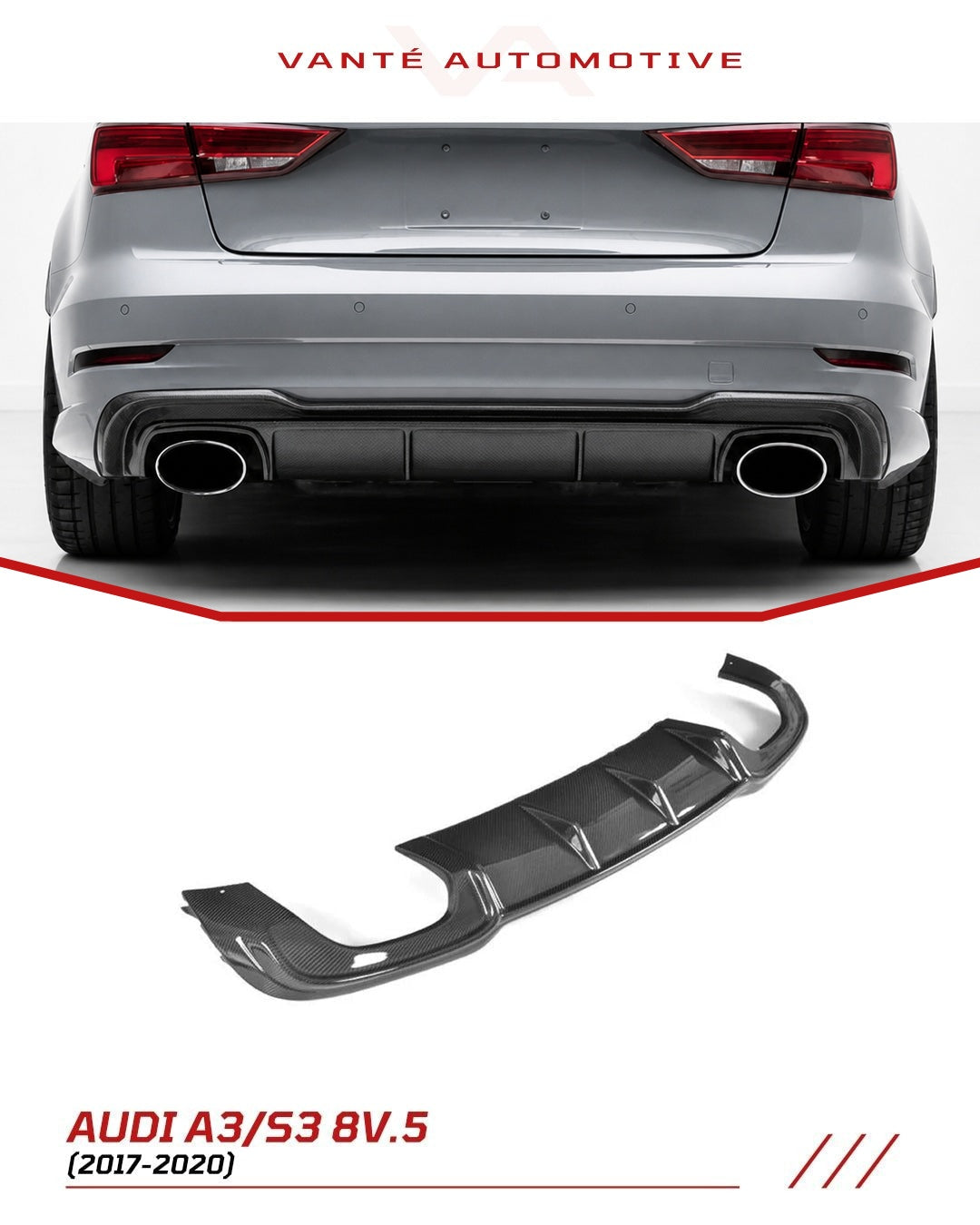 Audi A3 S-Line & S3 8V.5 Sedan Carbon Fiber Heckspoiler V1