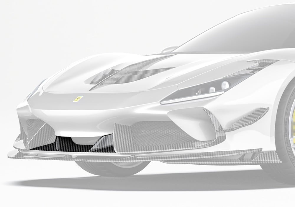 Lèvre supérieure avant en fibre de carbone pour Ferrari F8 Tributo