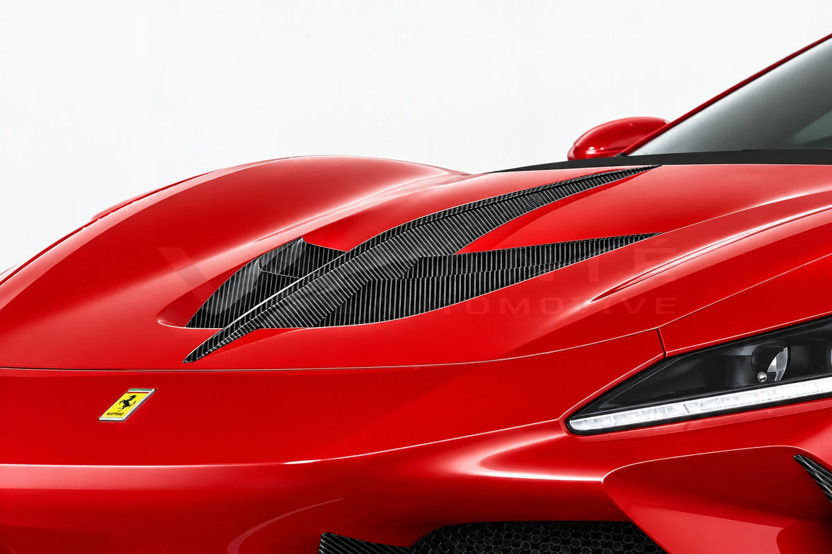Ferrari F8 Tributo Carbon Fibre Hood Vent Trim – image 3
