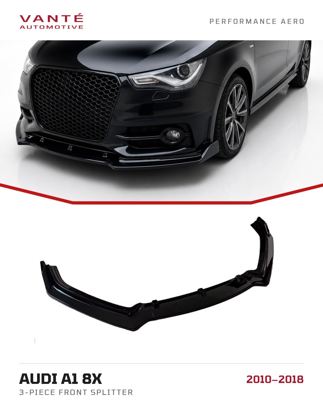 Audi A1 8X 3-Piece Front Splitter