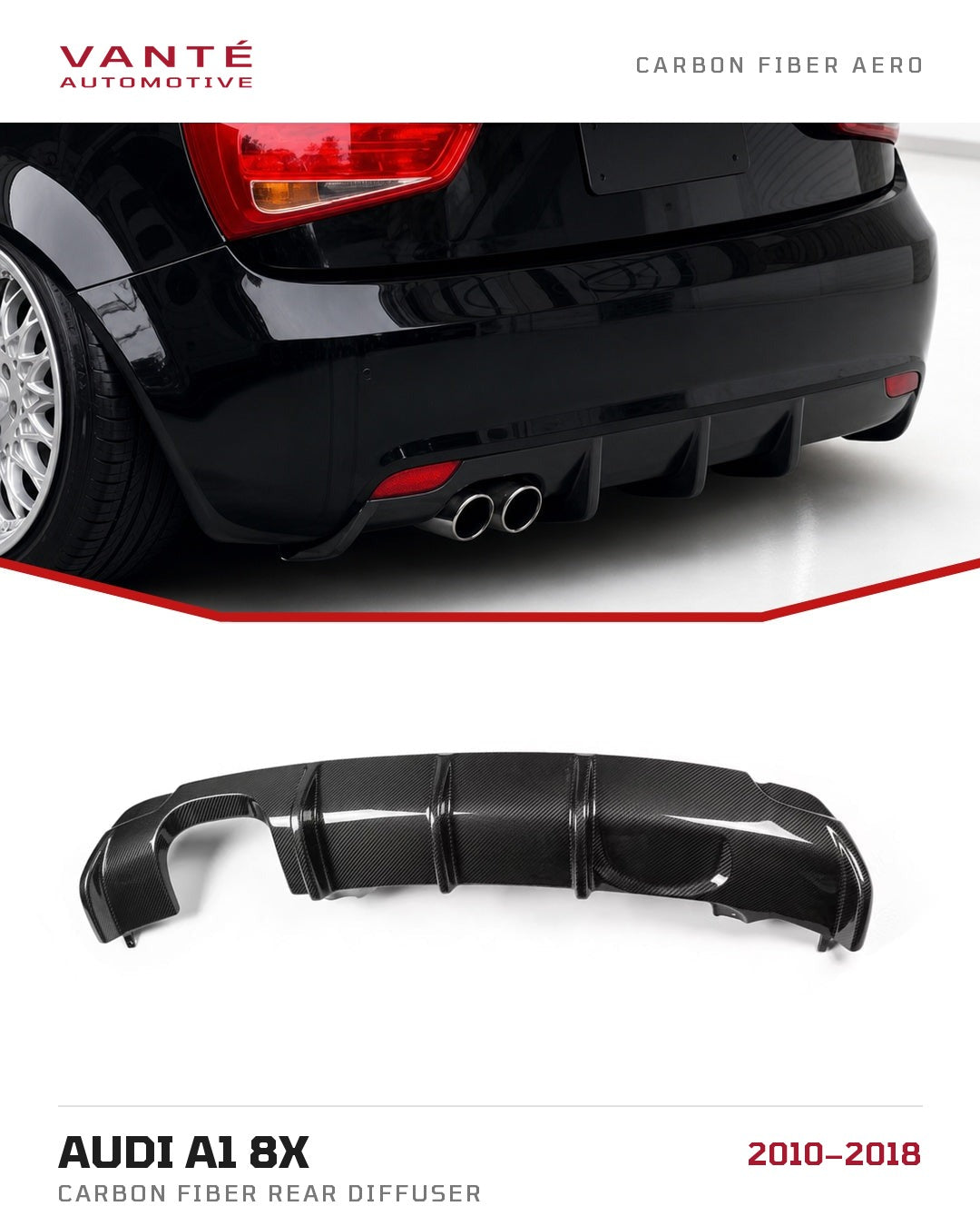 Audi A1 8X Carbon Fibre Rear Diffuser