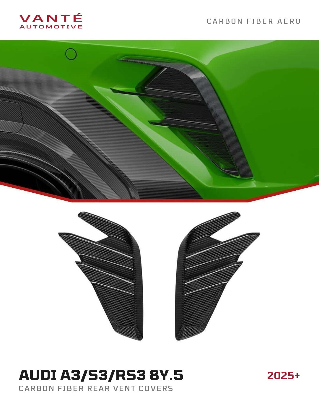 Audi A3/S3/RS3 8Y.5 Carbon Fibre Rear Vent Covers