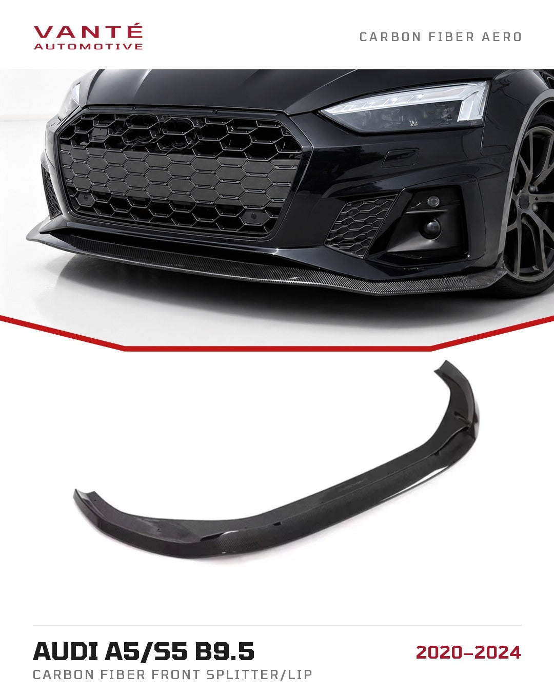 Audi A5/S5 B9.5 Carbon Fibre Front Splitter/Lip