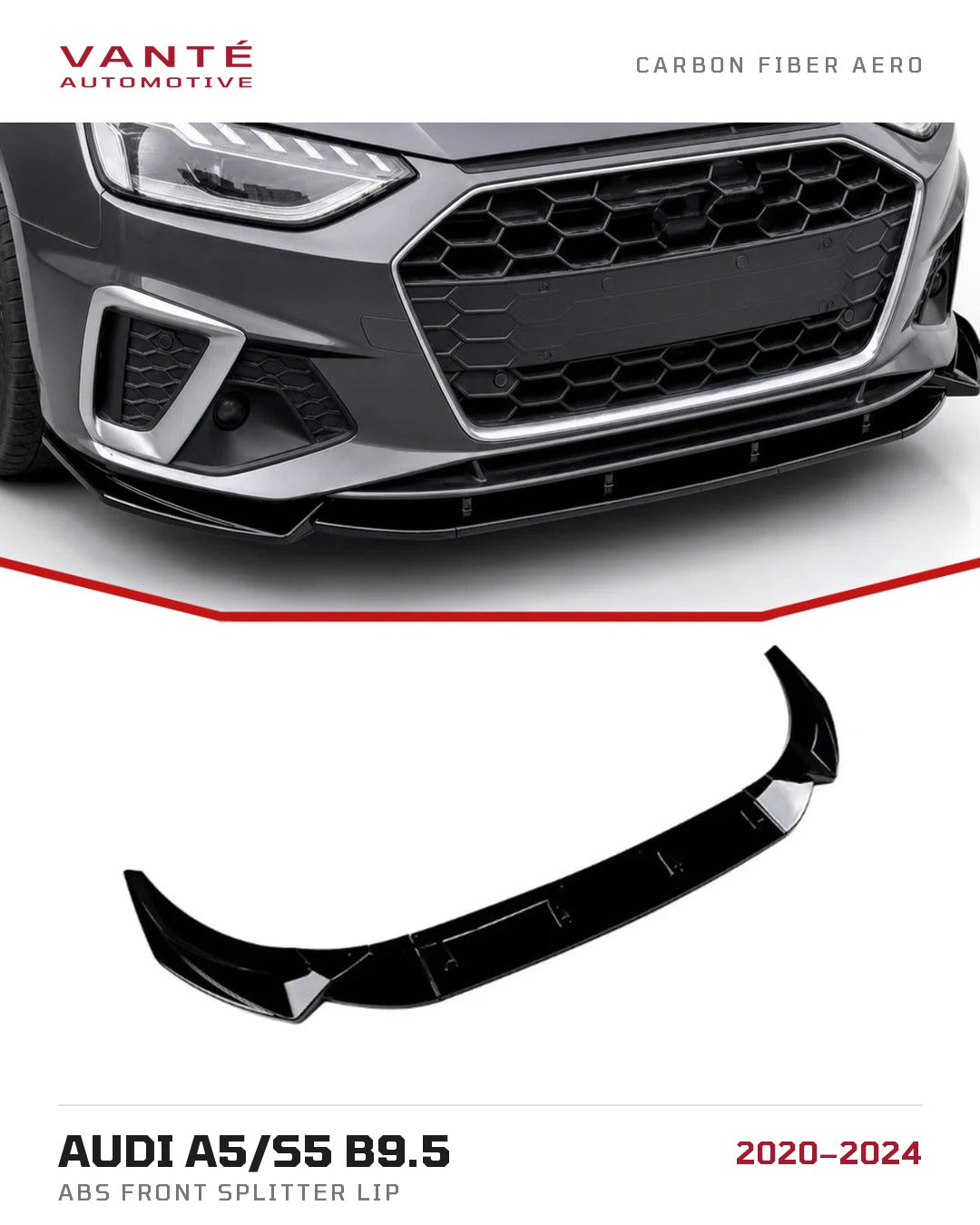 Audi A5/S5 B9.5 ABS Front Splitter Lip