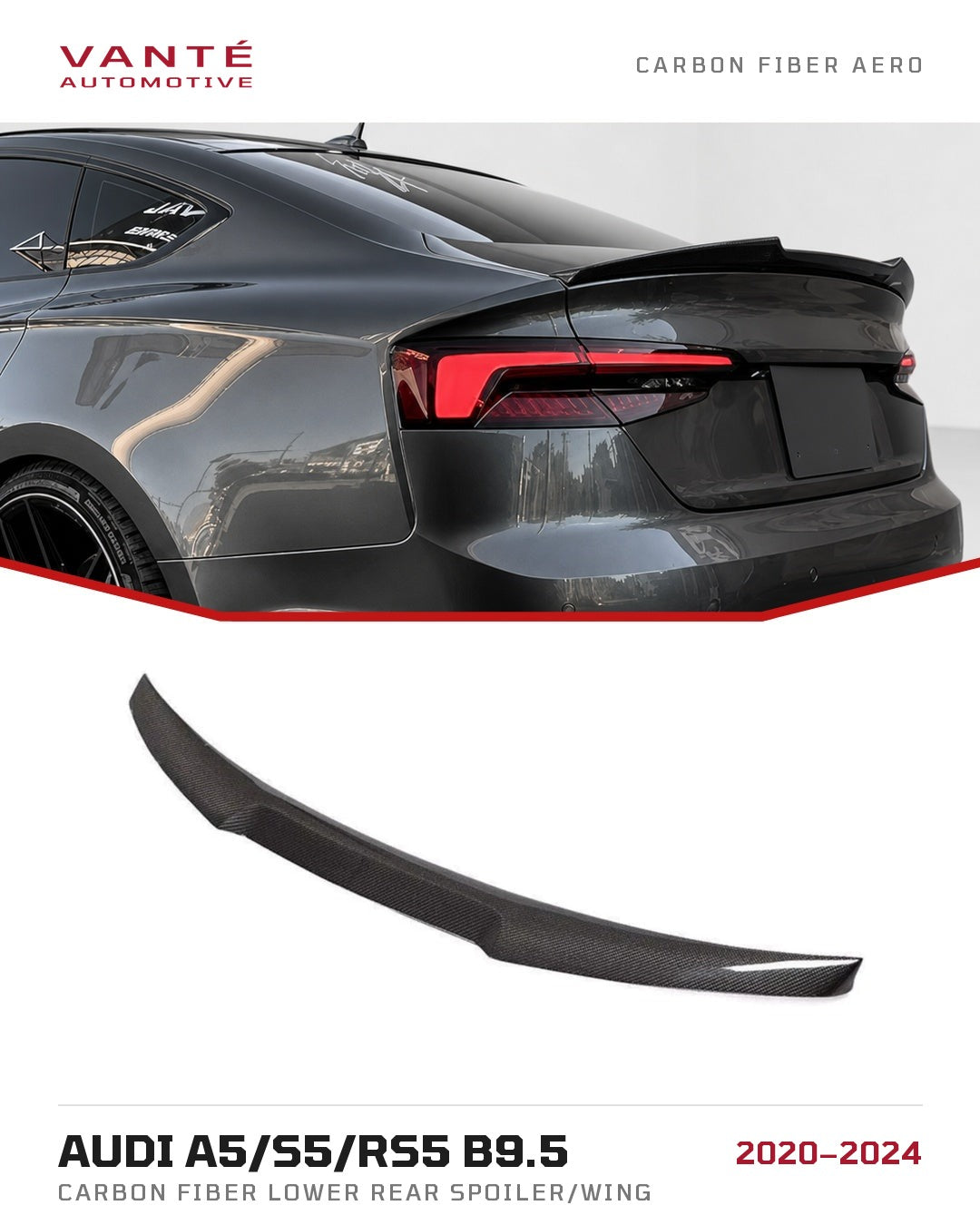 Audi A5/S5/RS5 B9.5 Carbon Fibre Lower Rear Spoiler/Wing