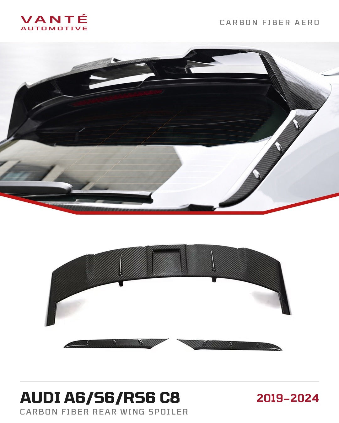 Audi A6/S6/RS6 C8 Carbon Fibre Rear Wing Spoiler