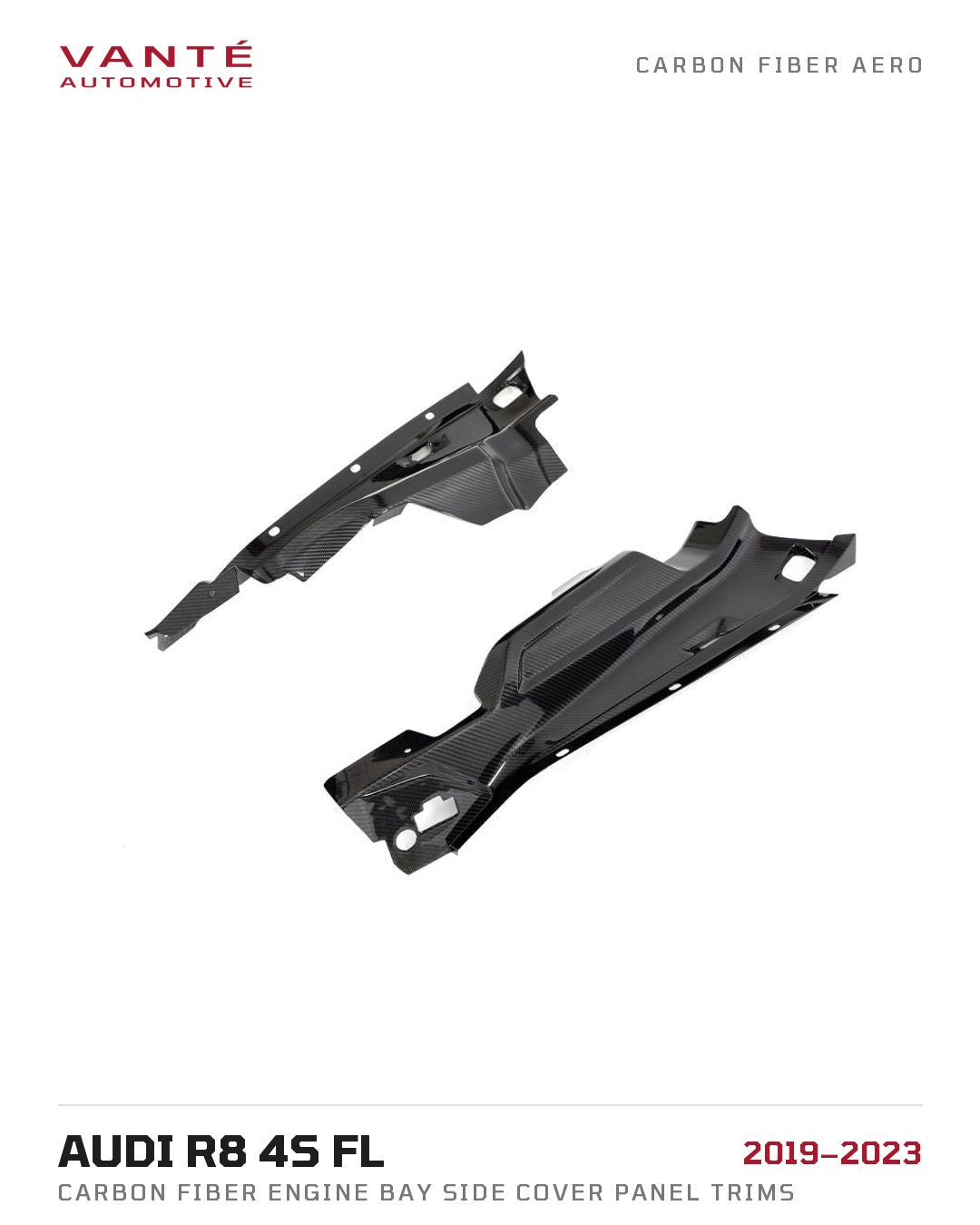 Audi R8 4S FL Carbon Fibre Engine Bay Side Cover Panel Trims