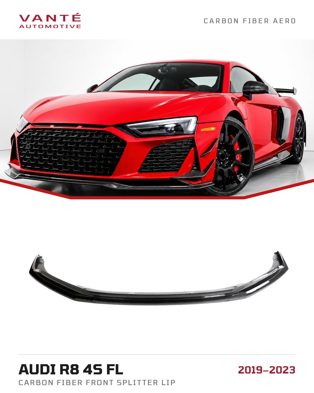 Audi R8 4S FL Carbon Fibre Front Splitter Lip