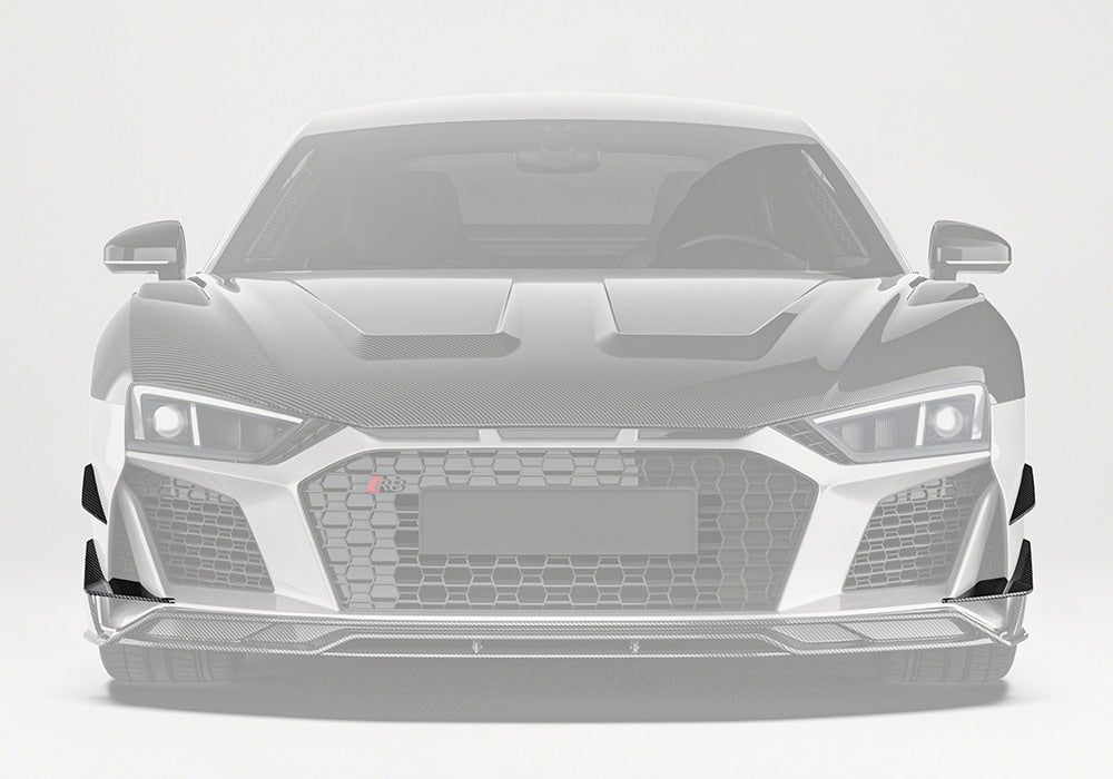 Audi R8 Mk2.5 Carbon Fibre Front Canards - prepreg dry carbon aero upgrade