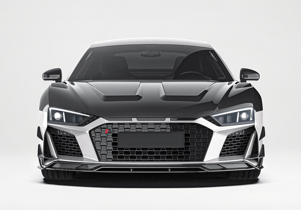 Audi R8 Mk2.5 Carbon Fibre Front Canards - prepreg dry carbon aero upgrade
