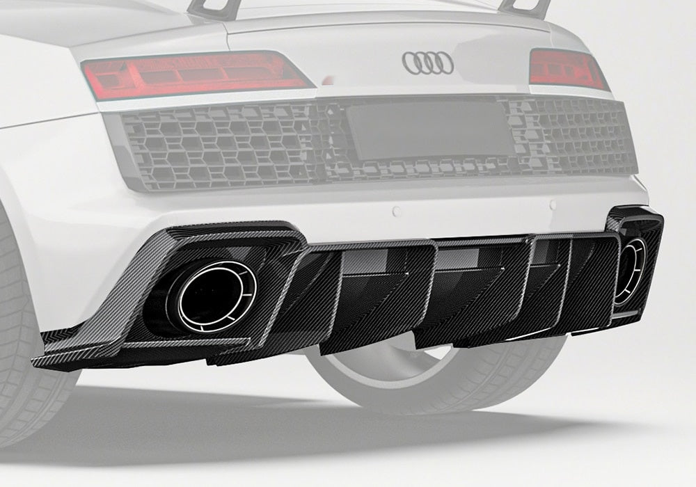 Audi R8 Mk2.5 Carbon Fibre Rear Diffuser - aggressive aerodynamic styling upgrade