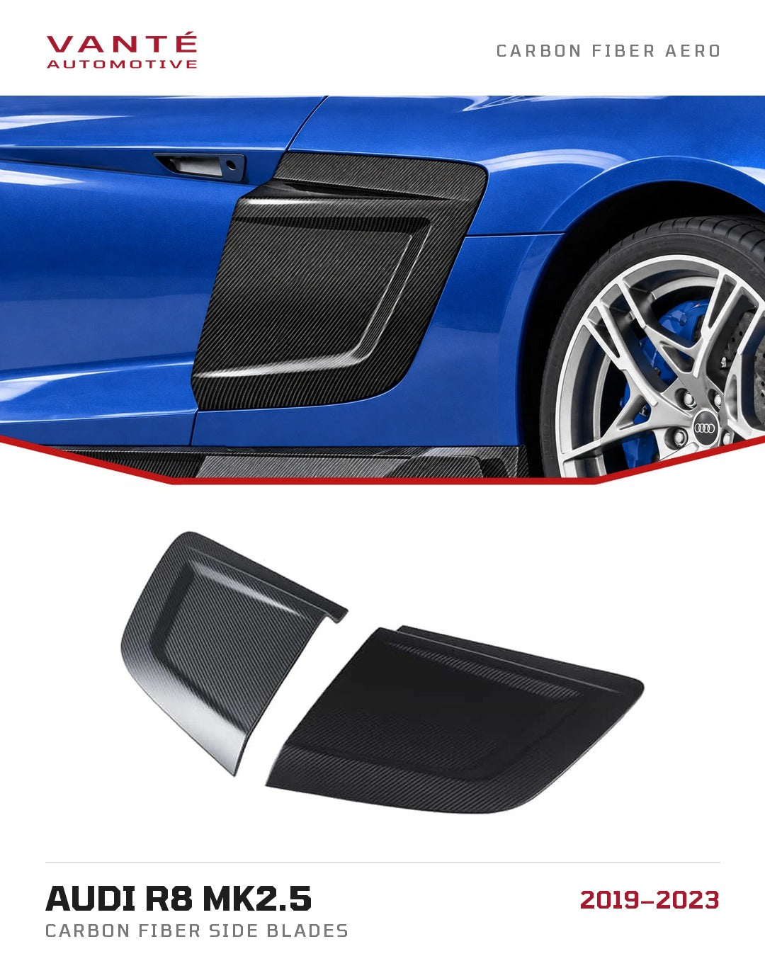 Audi R8 Mk2.5 Carbon Fibre Side Blades