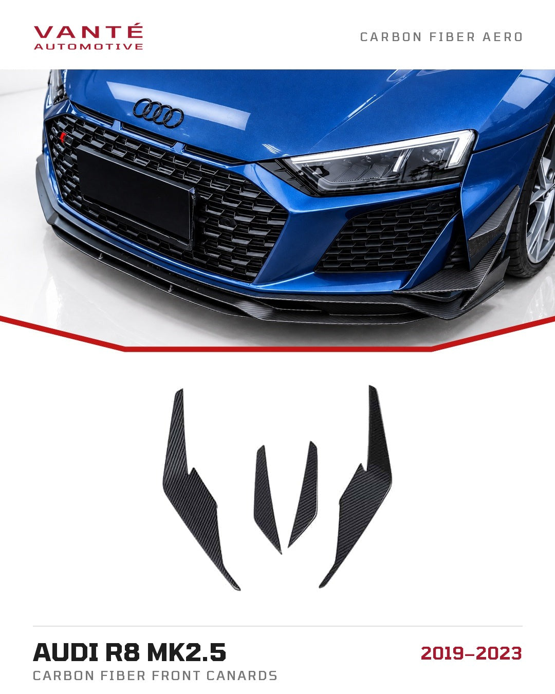 Audi R8 Mk2.5 Carbon Fibre Front Canards