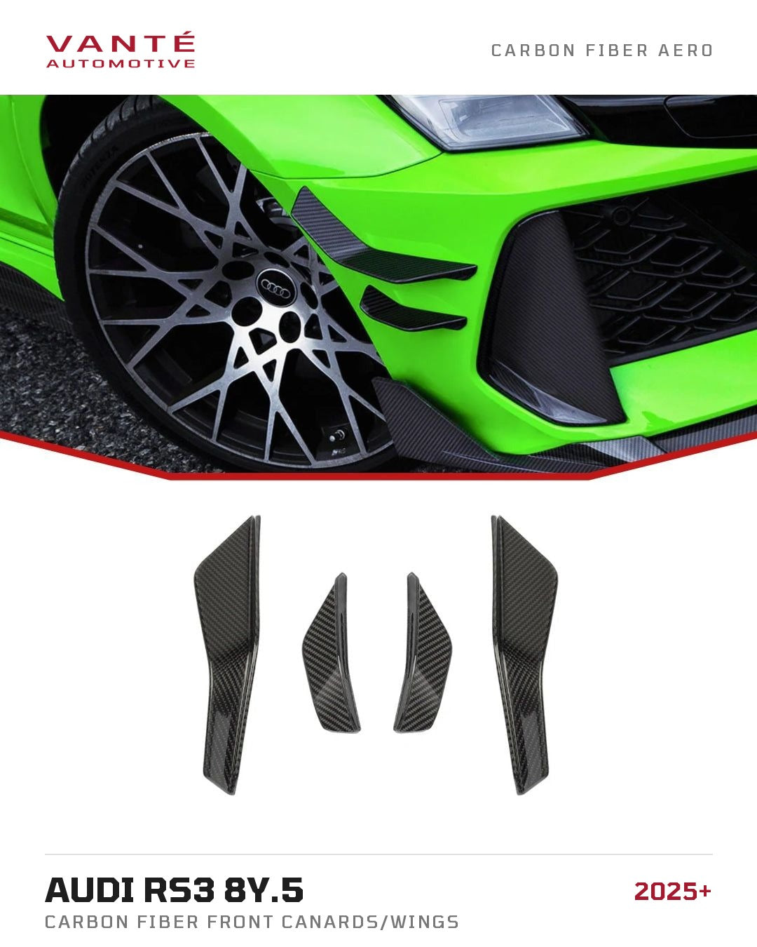 Audi RS3 8Y.5 Carbon Fibre Front Canards/Wings