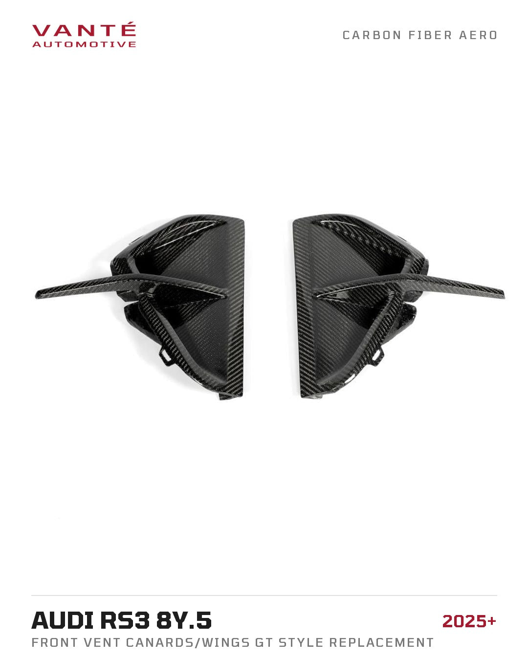 Audi RS3 8Y.5 Front Vent Canards/Wings GT Style Replacement