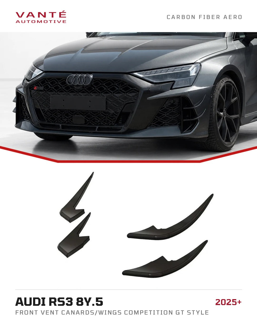 Audi RS3 8Y.5 Front Vent Canards/Wings Competition GT Style
