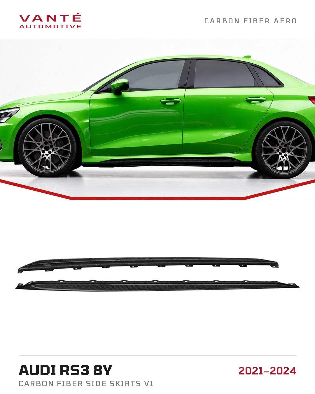 Audi RS3 8Y Carbon Fibre Side Skirts V1