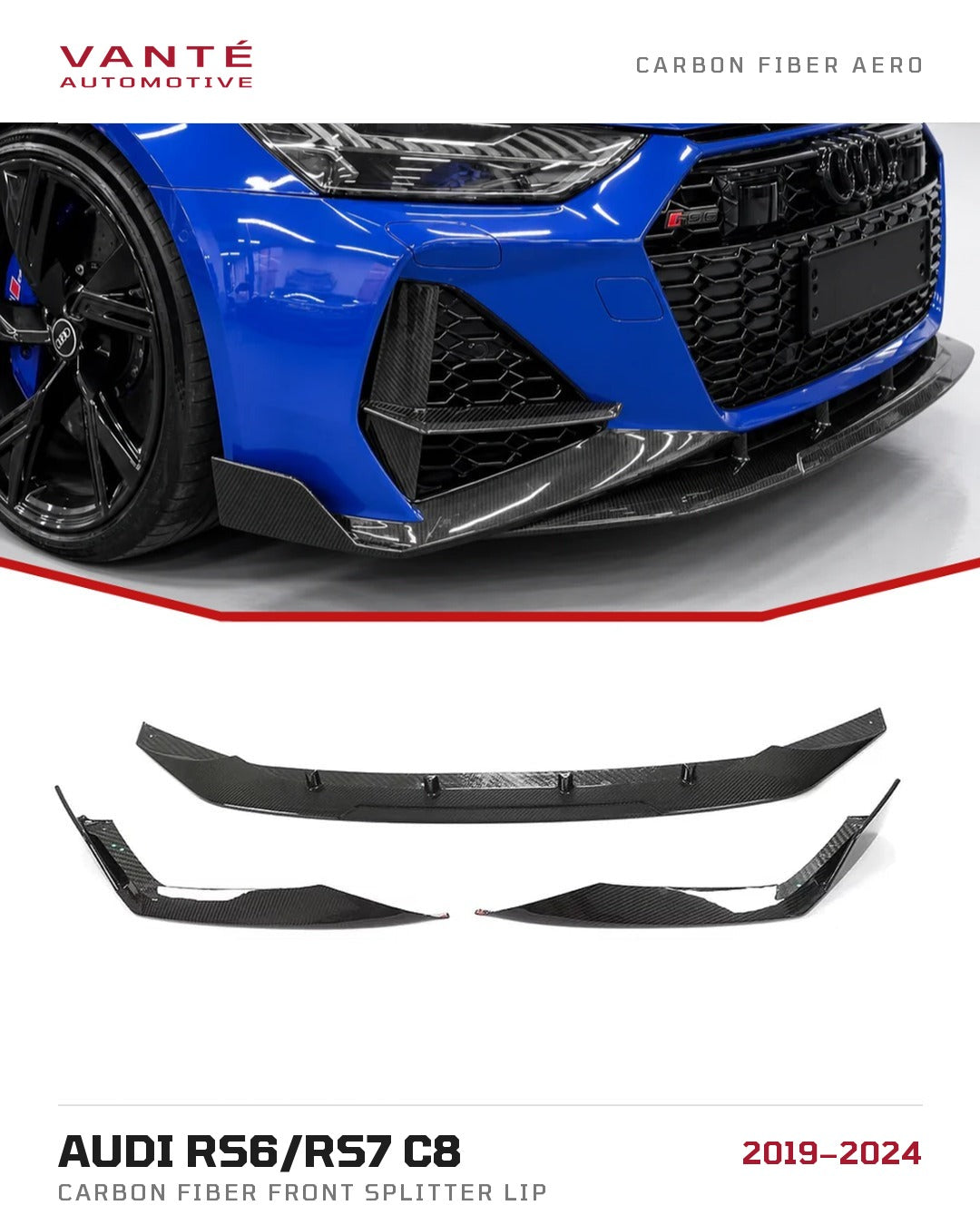 Audi RS6/RS7 C8 Carbon Fibre Front Splitter Lip