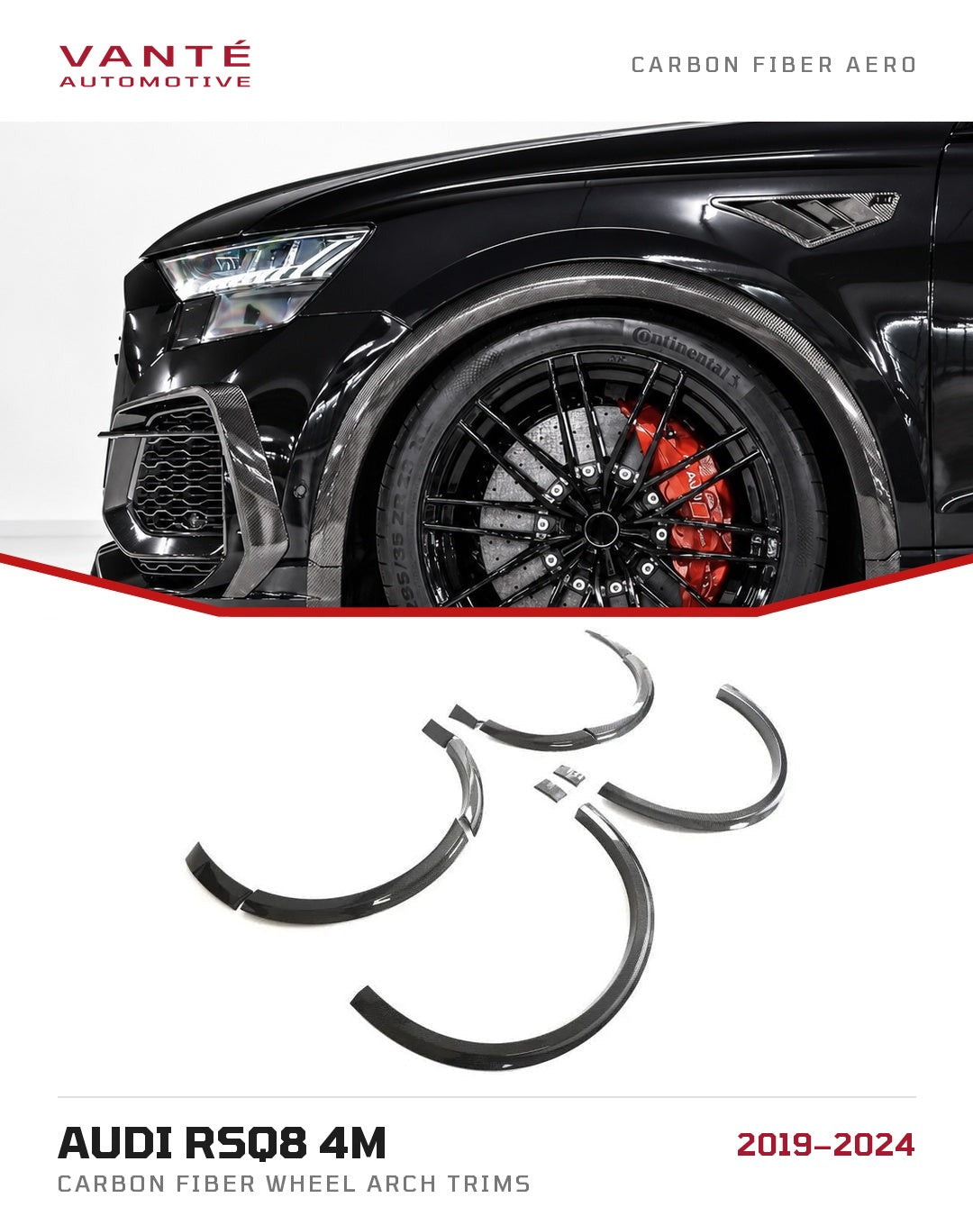 Audi RSQ8 4M Carbon Fibre Wheel Arch Trims