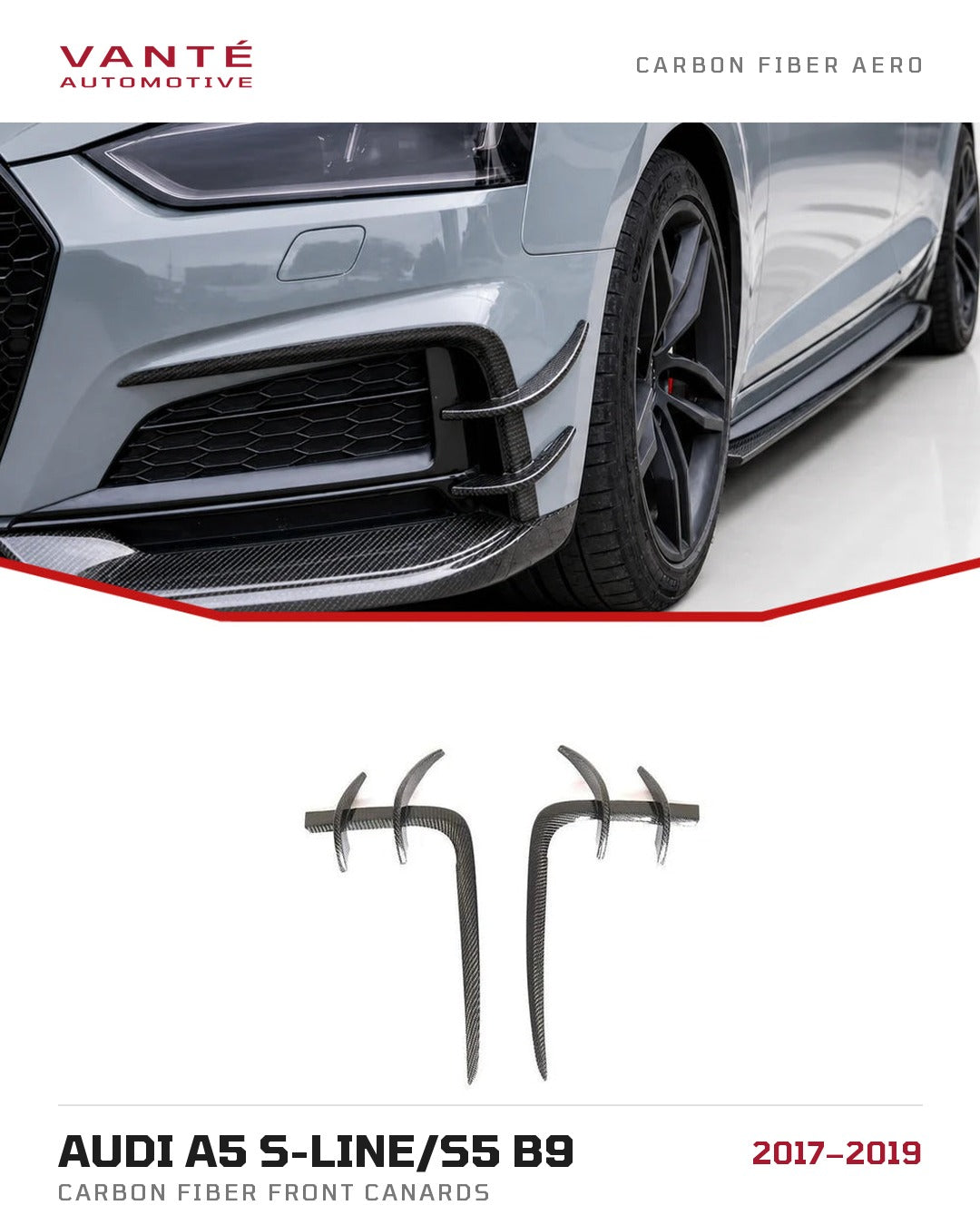 Audi A5 S-Line/S5 B9 Carbon Fibre Front Canards