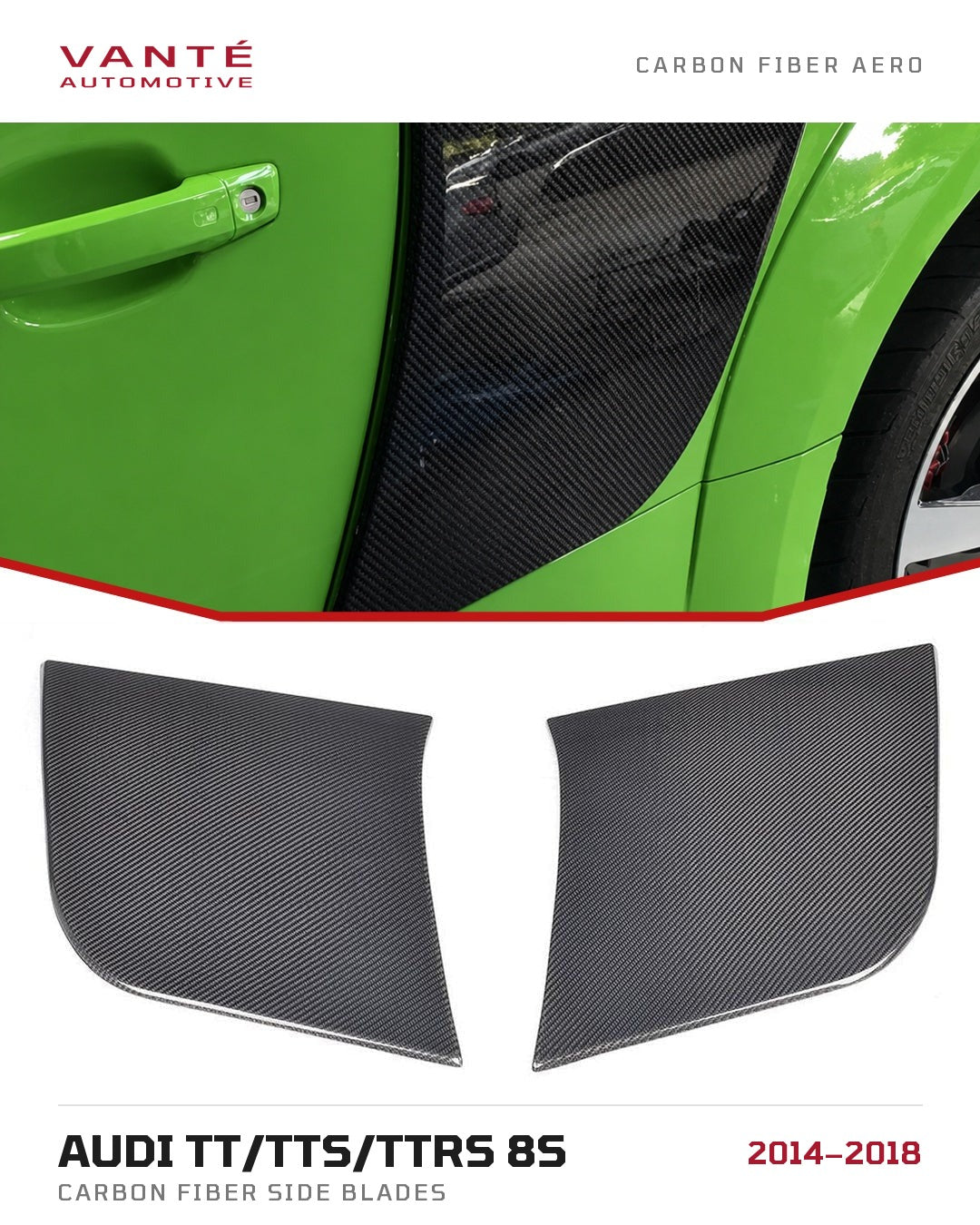 Audi TT/TTS/TTRS 8S Carbon Fibre Side Blades
