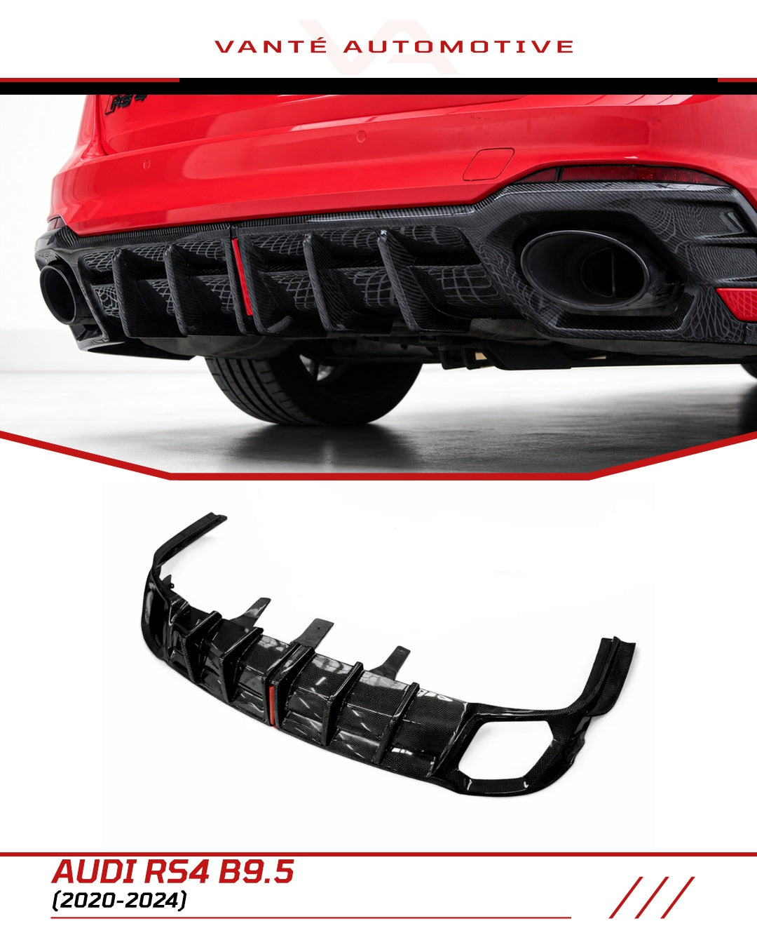 Audi RS4 B9.5 Carbon Fibre Rear Diffuser