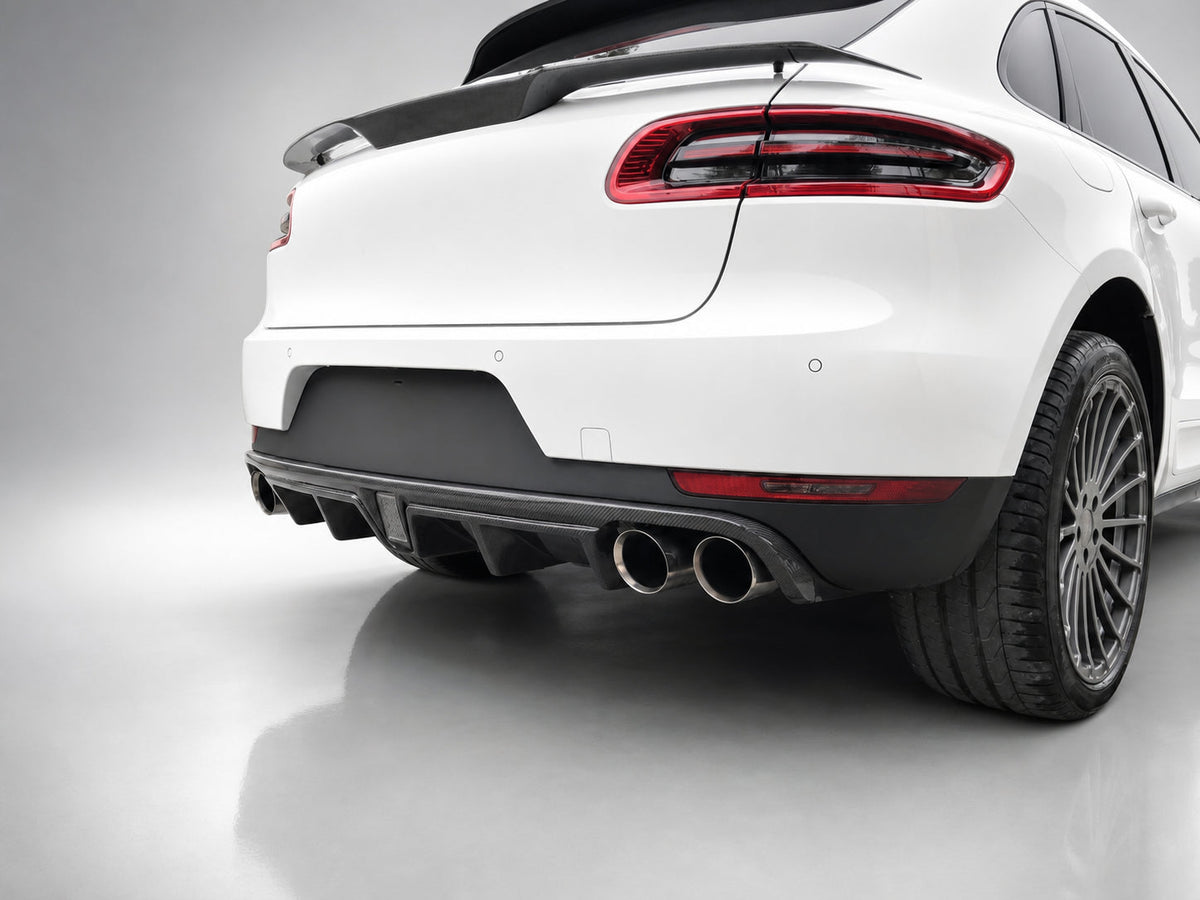 Porsche Macan 95B.1, 95B.2 Carbon Fibre Rear Bumper Diffuser with Light