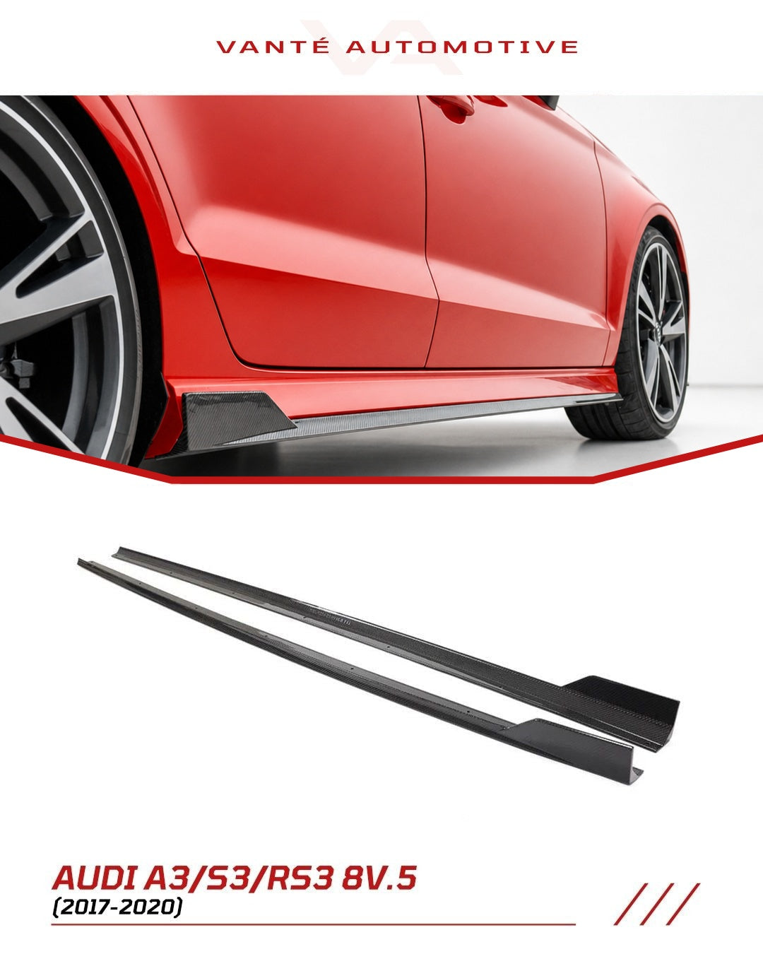 Audi S3/RS3 8V.5 Jupes Latérales en Fibre de Carbone V1