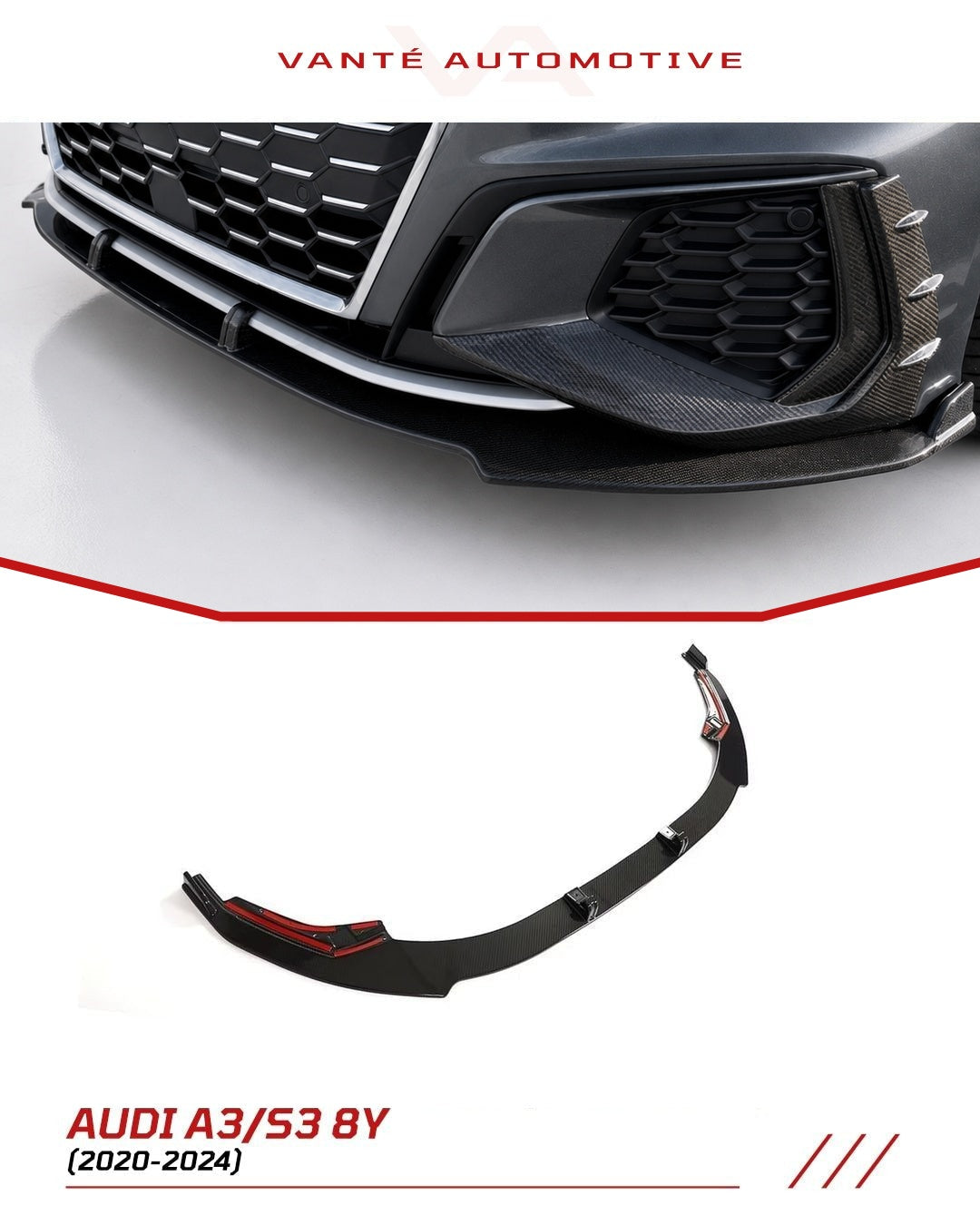 Audi S3 8Y Lip Splitter Anteriore in Carbonio