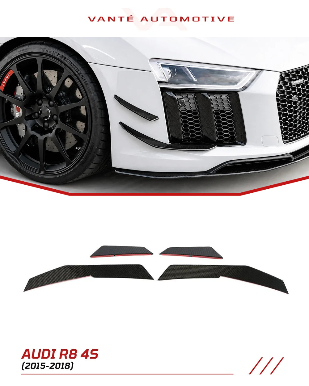 Audi R8 4S Canards Delanteros de Fibra de Carbono