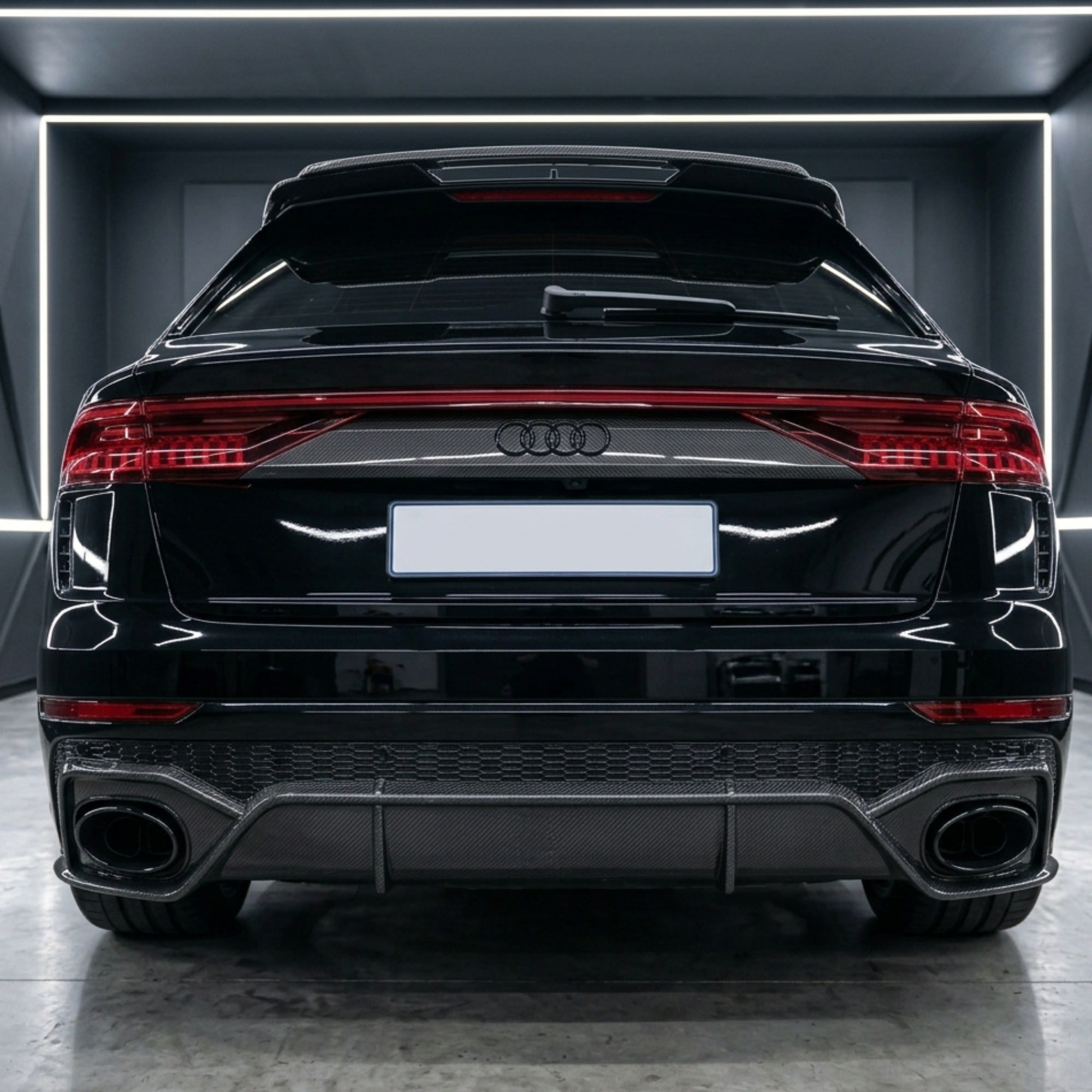 Audi RSQ8 4M Carbon Fiber Replacement Rear Bumper Diffuser image 4