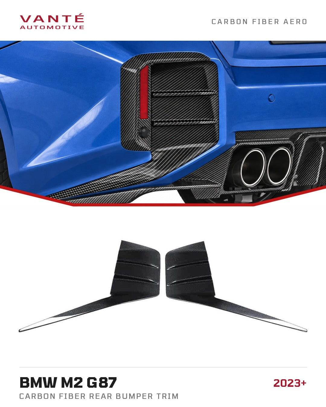 BMW M2 G87 Carbon Fibre Rear Bumper Trim