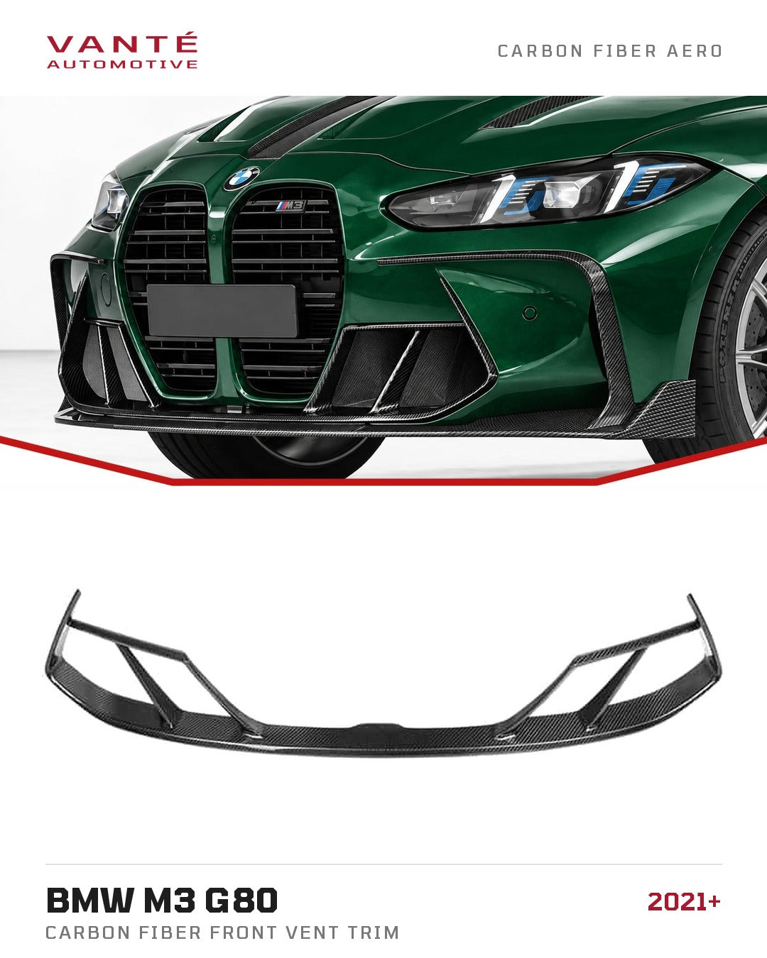 BMW M3 G80 Carbon Fibre Front Vent Trim