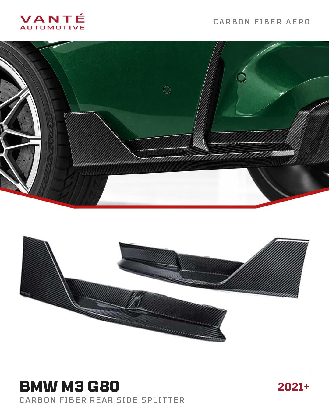 BMW M3 G80 Carbon Fibre Rear Side Splitter
