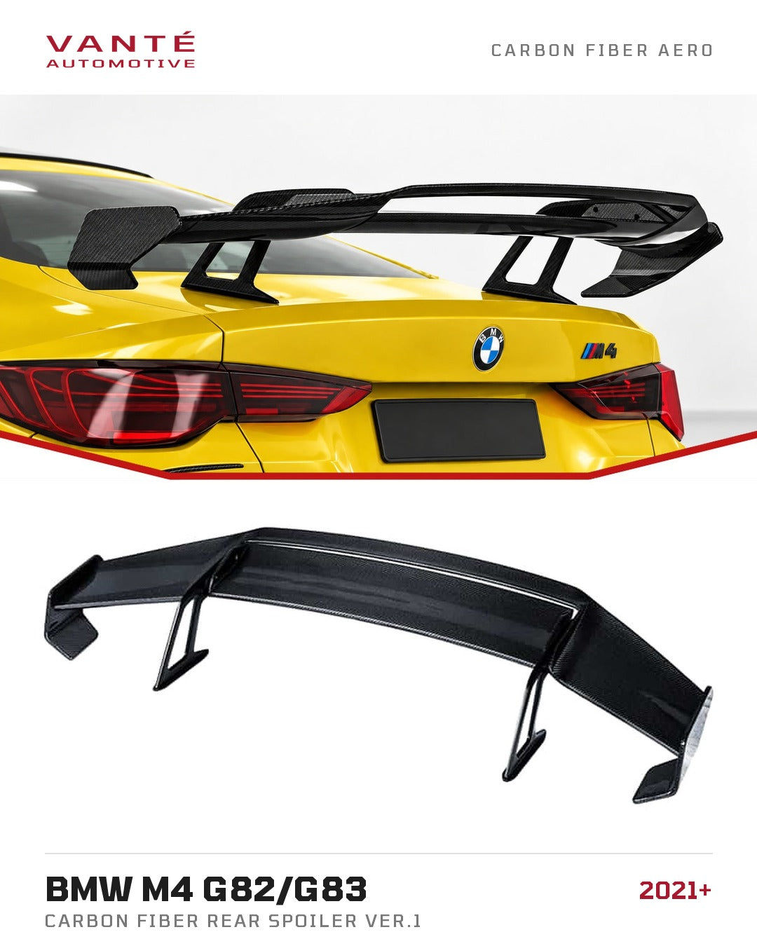 BMW M4 G82/G83 Carbon Fibre Rear Spoiler Ver.1