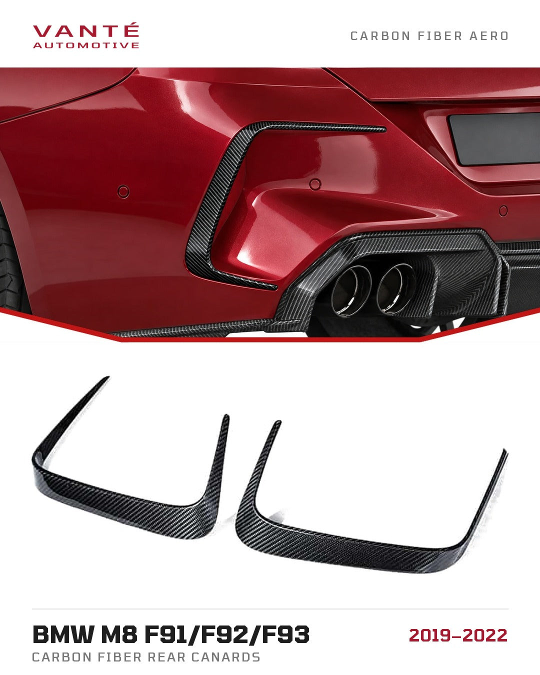 BMW M8 F91/F92/F93 Carbon Fibre Rear Canards