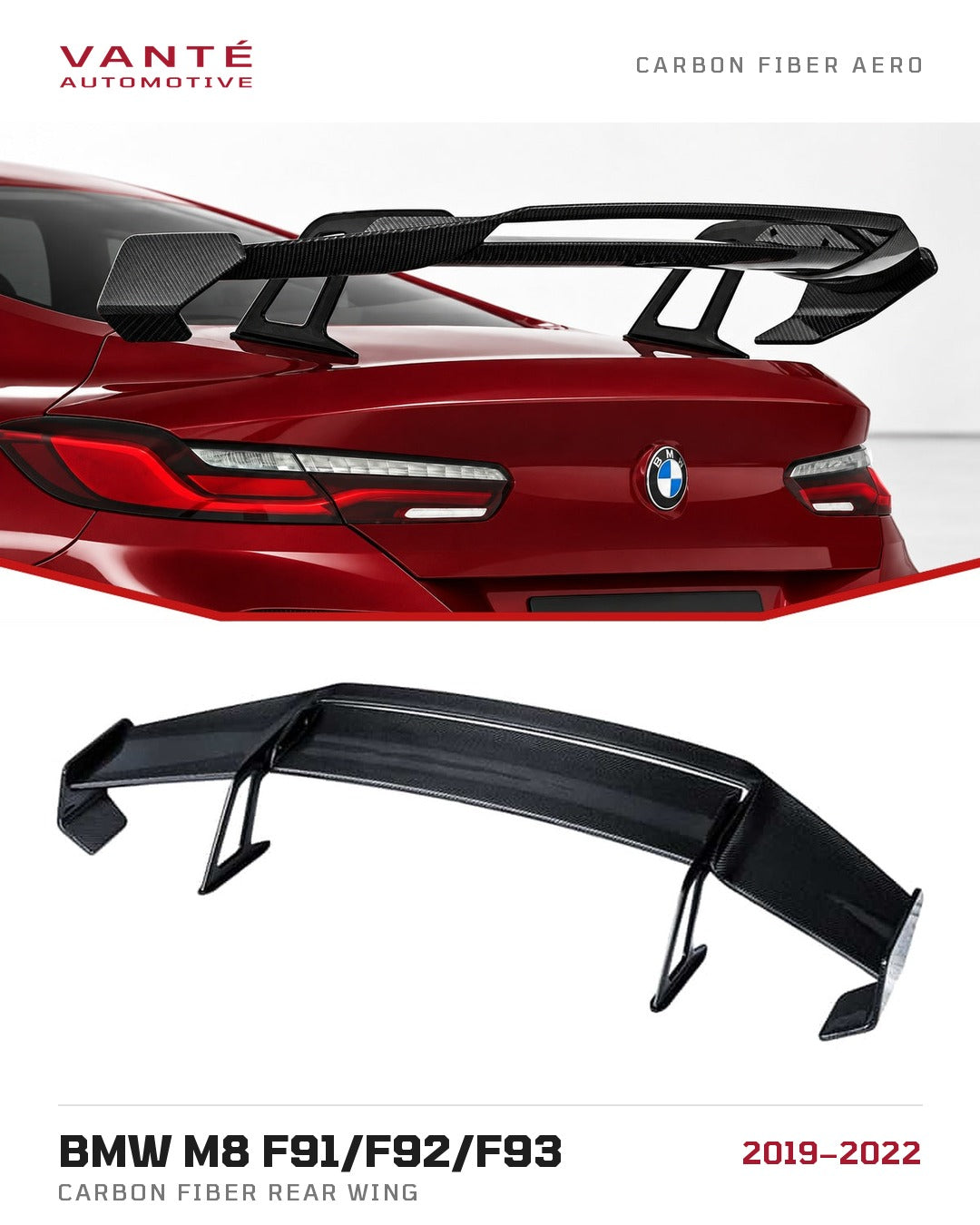 BMW M8 F91/F92/F93 Carbon Fibre Rear Wing