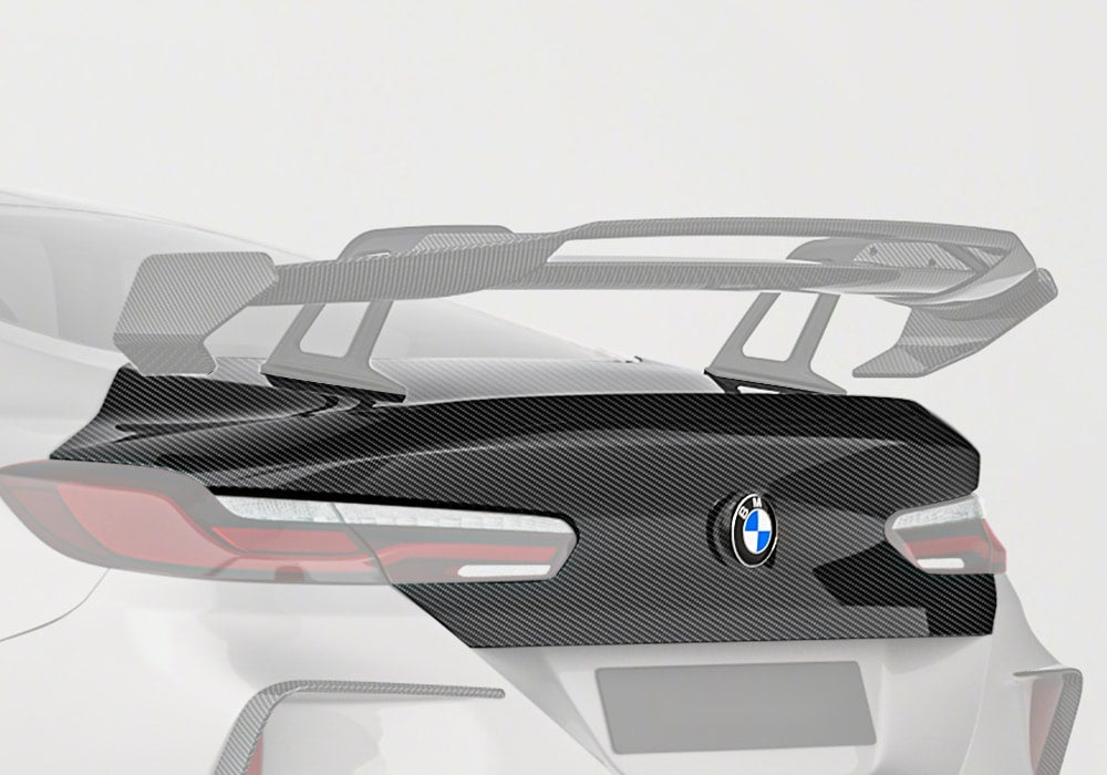 BMW M8 F91 F92 F93 Carbon Fibre Boot Lid - lightweight performance upgrade with gloss finish