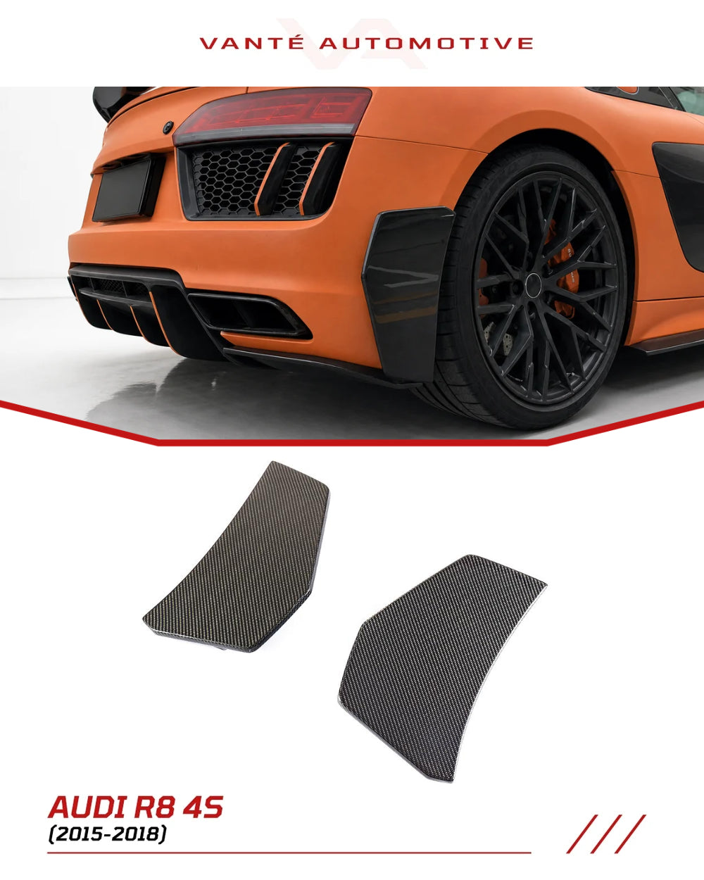 Audi R8 4S Carbon Fiber Hintere Stoßstangen-Flügel