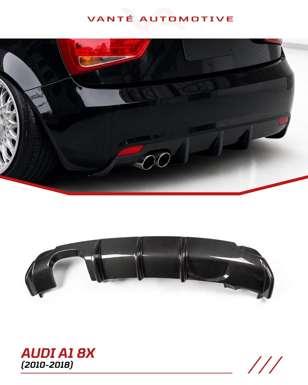 Audi A1 8X Karbonfaser-Heckdiffusor