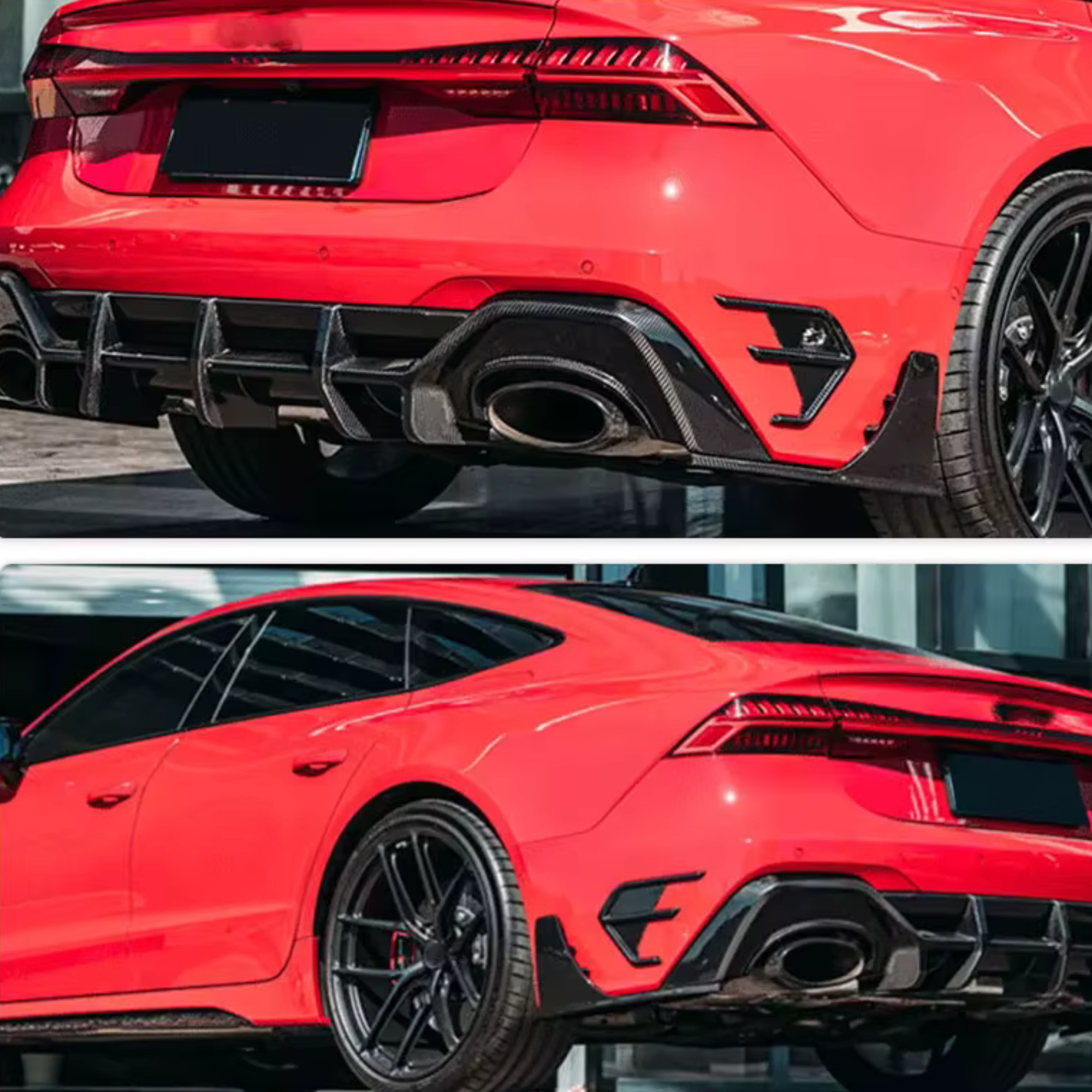 Audi RS6/RS7 C8 Carbon Fibre Rear Bumper Trim (Diffuser/Vents) image 2