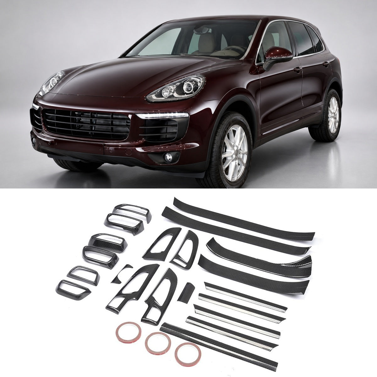 Porsche Cayenne 92A Dry Carbon Fibre Interior Dashboard Panel Trims Set