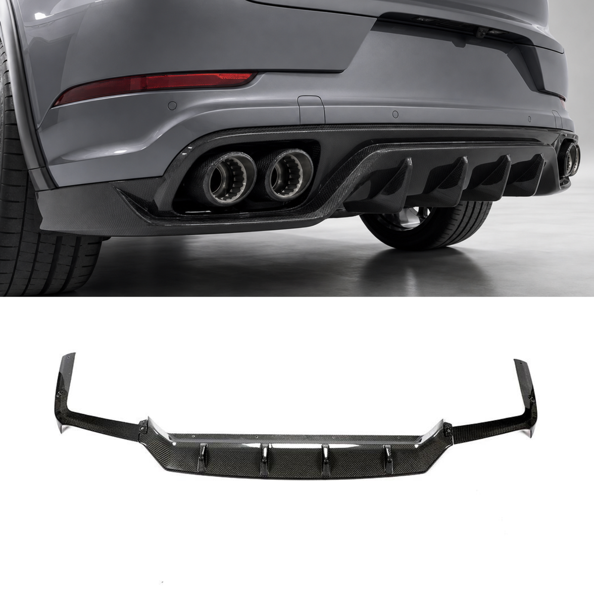 Porsche Cayenne 9YA Carbon Fibre Rear Bumper Diffuser