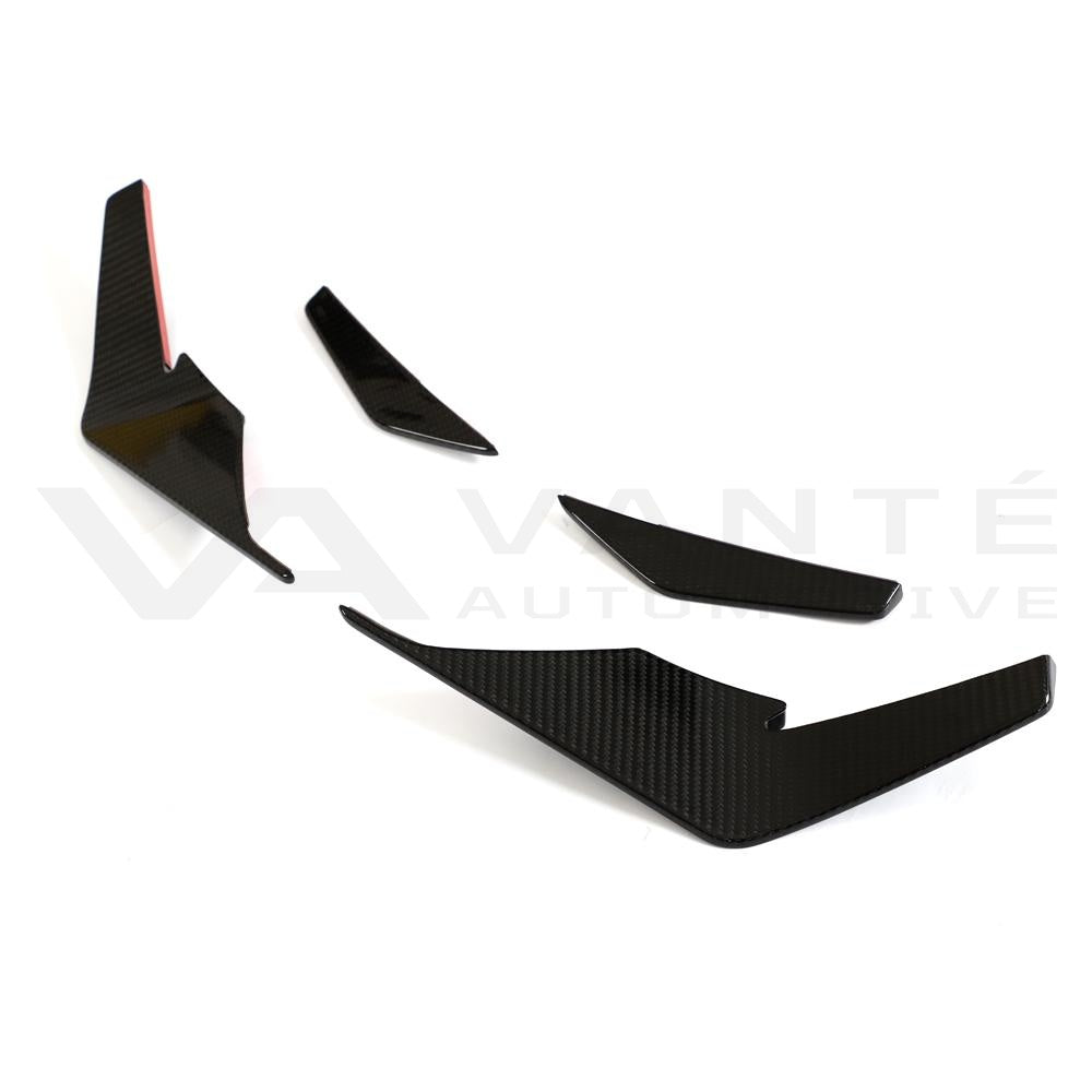 Audi R8 4S FL Carbon Fiber Front Bumper Canards V2