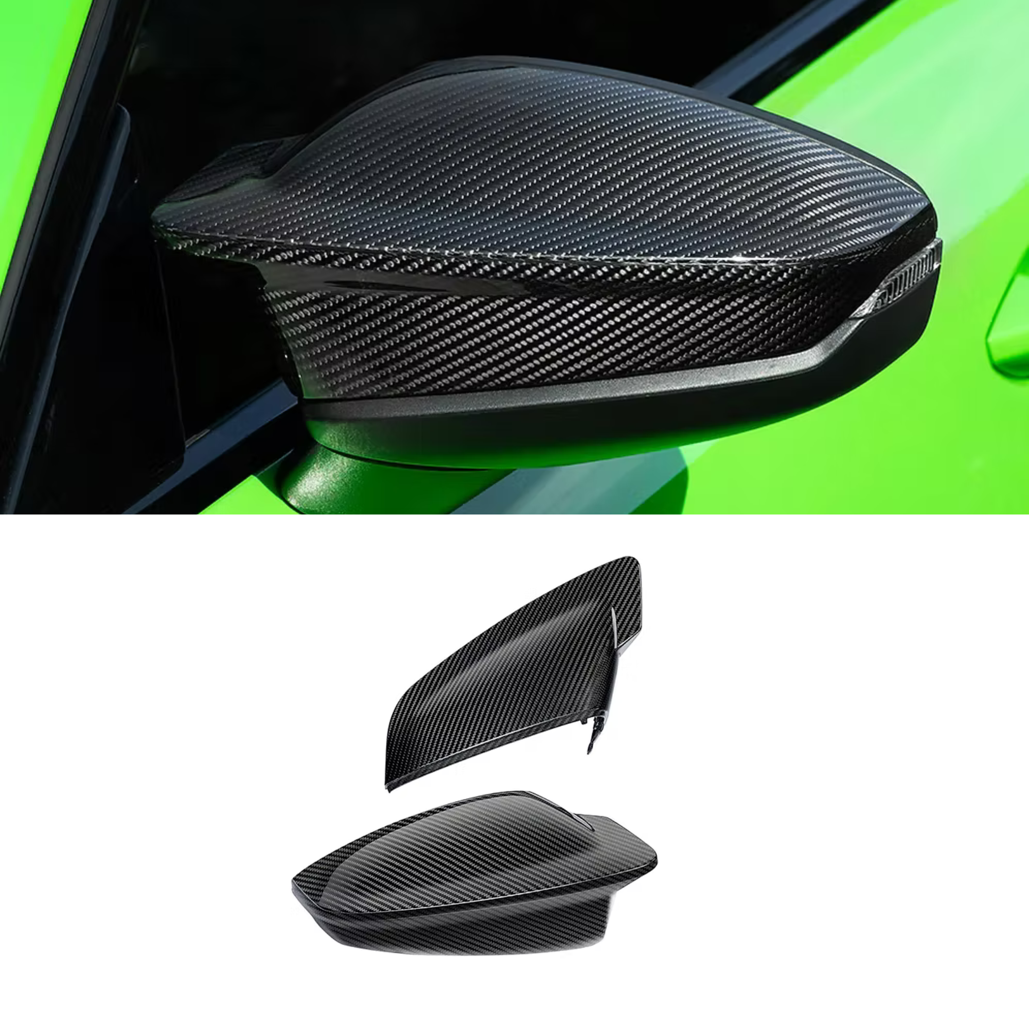 Audi A3/S3/RS3 8Y 8Y.5 FL Carbon Fiber Mirror Caps/Shells OEM+ image 0