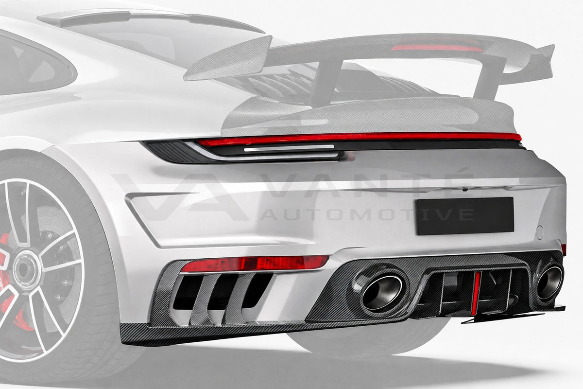 Porsche 911 992.1 Turbo S Carbon Fibre Rear Bumper with Rear Diffuser – image 4