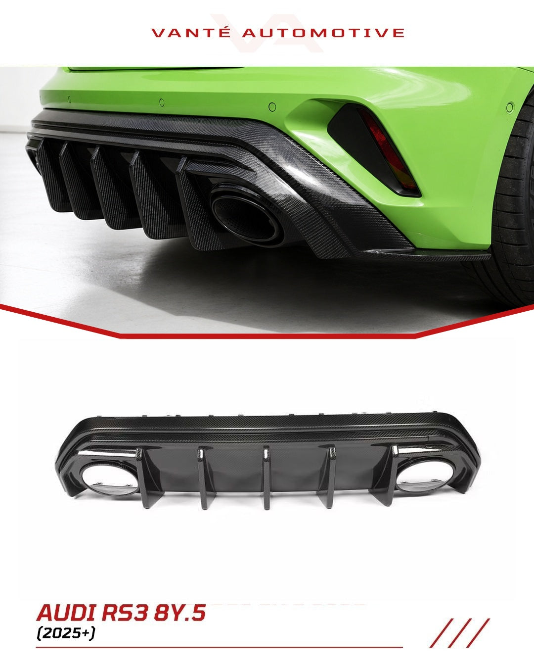 Audi RS3 8Y.5 Facelift Kohlefaser-Heckdiffusor
