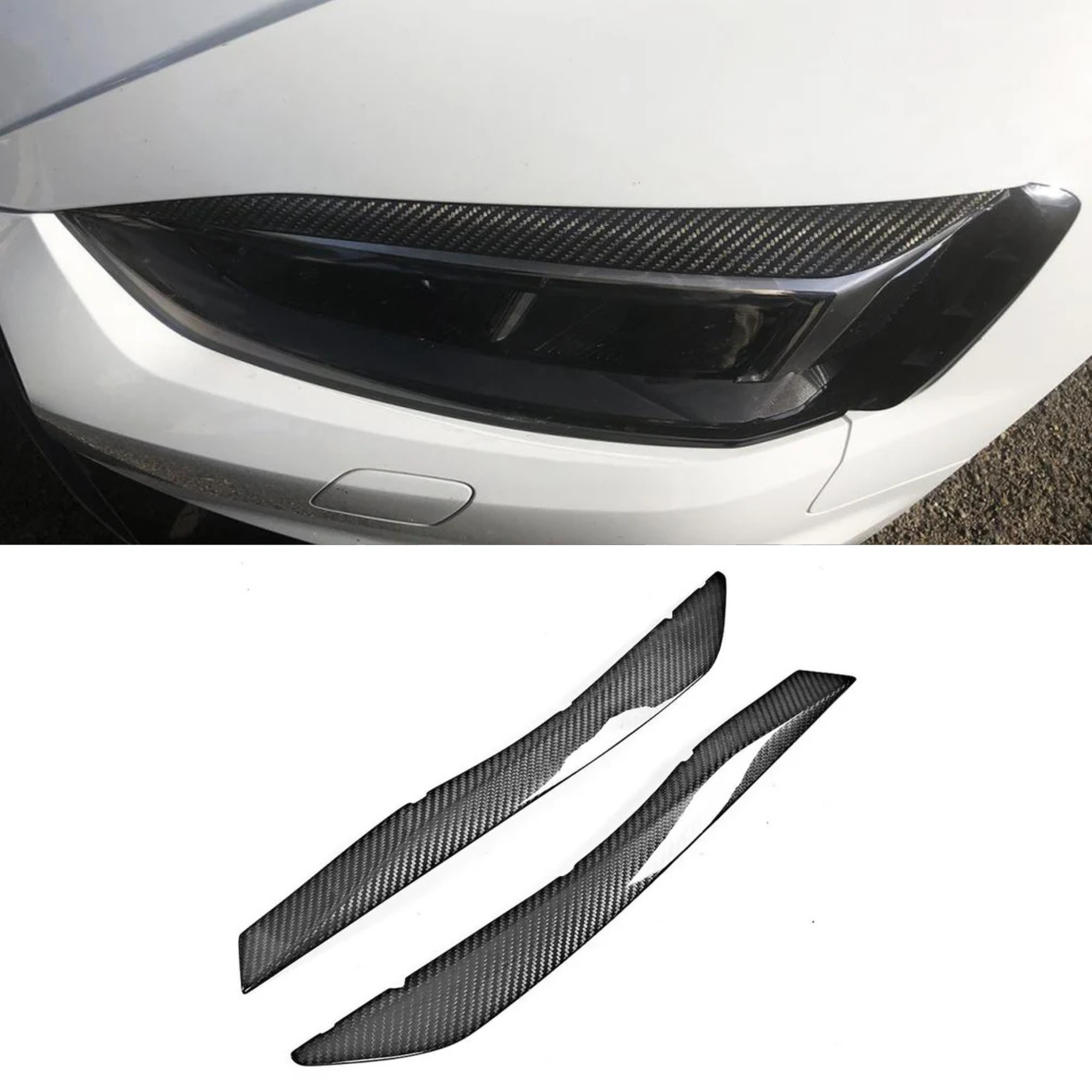 Audi A5 S5 RS5 B9 and B9.5 Dry Carbon Fibre Headlight Eyebrows
