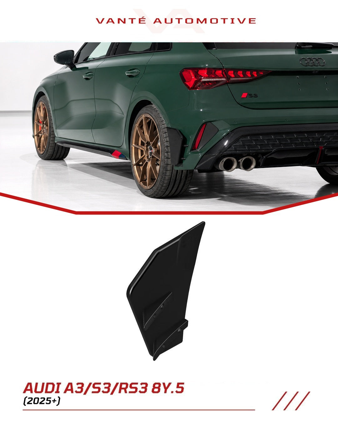 Audi A3/S3/RS3 8Y Heckstossfänger Aero-Klingen Diffusor